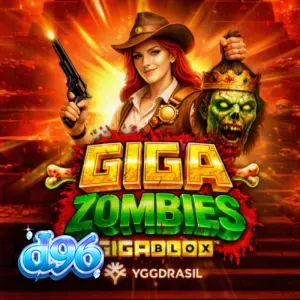 Tampilan visual slot Giga Zombies GigaBlox dengan latar belakang reruntuhan Aztec yang gelap dan atmosferik